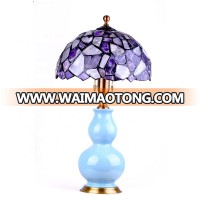 Ceramic Bottle Desk Lamp Gemstone Lamps Gourd With Amethyst LED Lighting For Desk Decoration