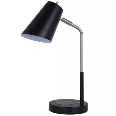 Ul CUL Listed Black Finished  Office Desk Light With Wireless Charging For Hotel T90054